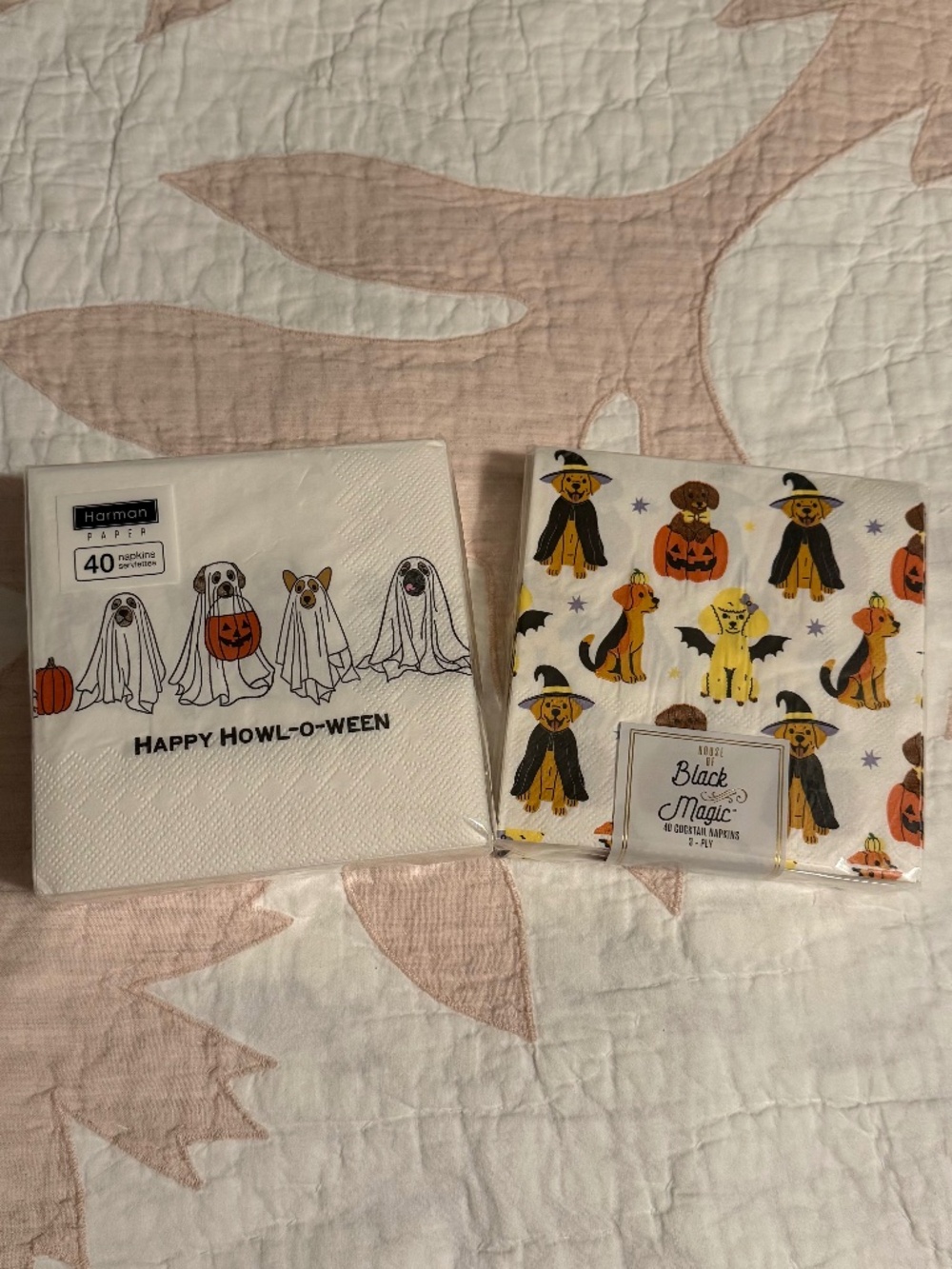 NWT Halloween Dog Paper beverage Napkins Set (2 Packs - 80ct)
